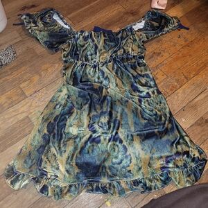 Urban Outfitters Blue and Green Mini Dress